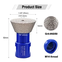 SHDIATOadvocate-Mèches de fraisage diamant, Gravure, Polissage, Terrazzo, Granit, Marbre, Coutertop, Quartz, Bord saillant, Filetage M14, 1Pc 4