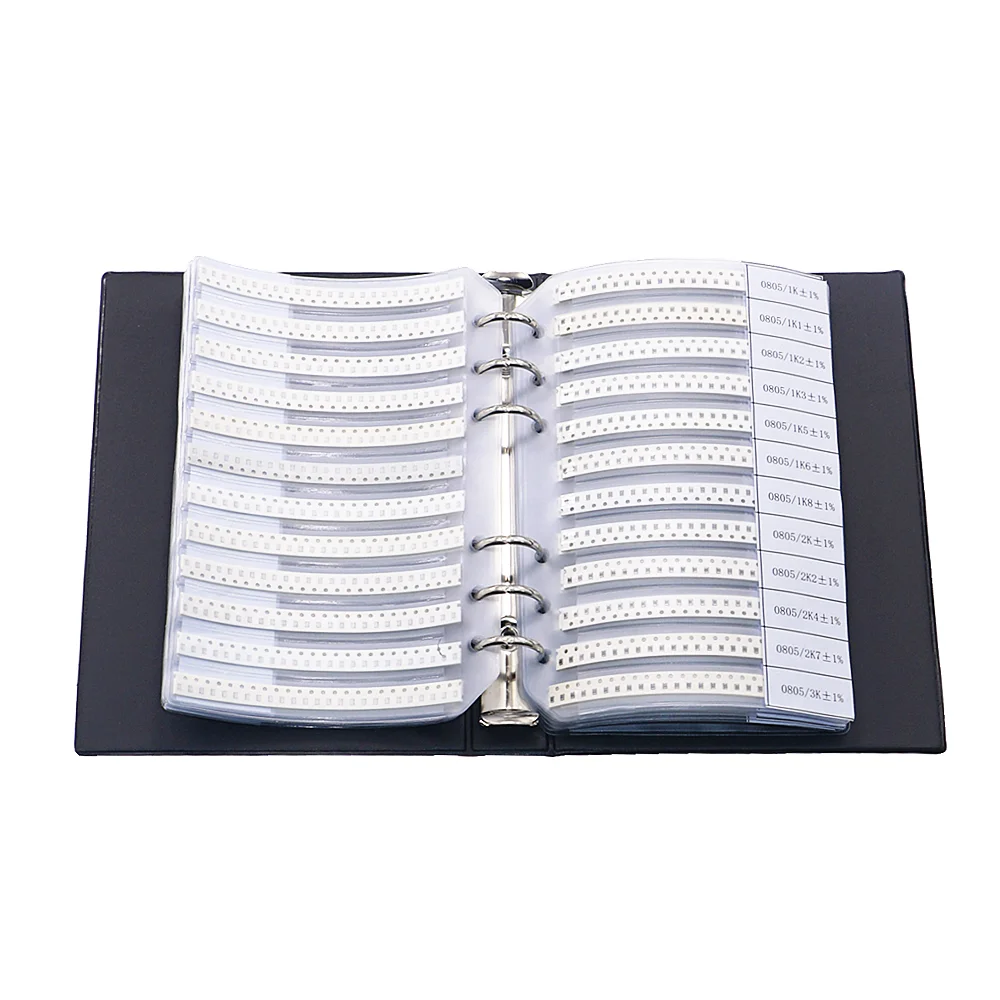Resistor Sample Book Kit Smd 0402 0805 0603 1206 1% Chip Resistor Assortment Kit FR-07 177Values 0R-10M Smd Sample Book