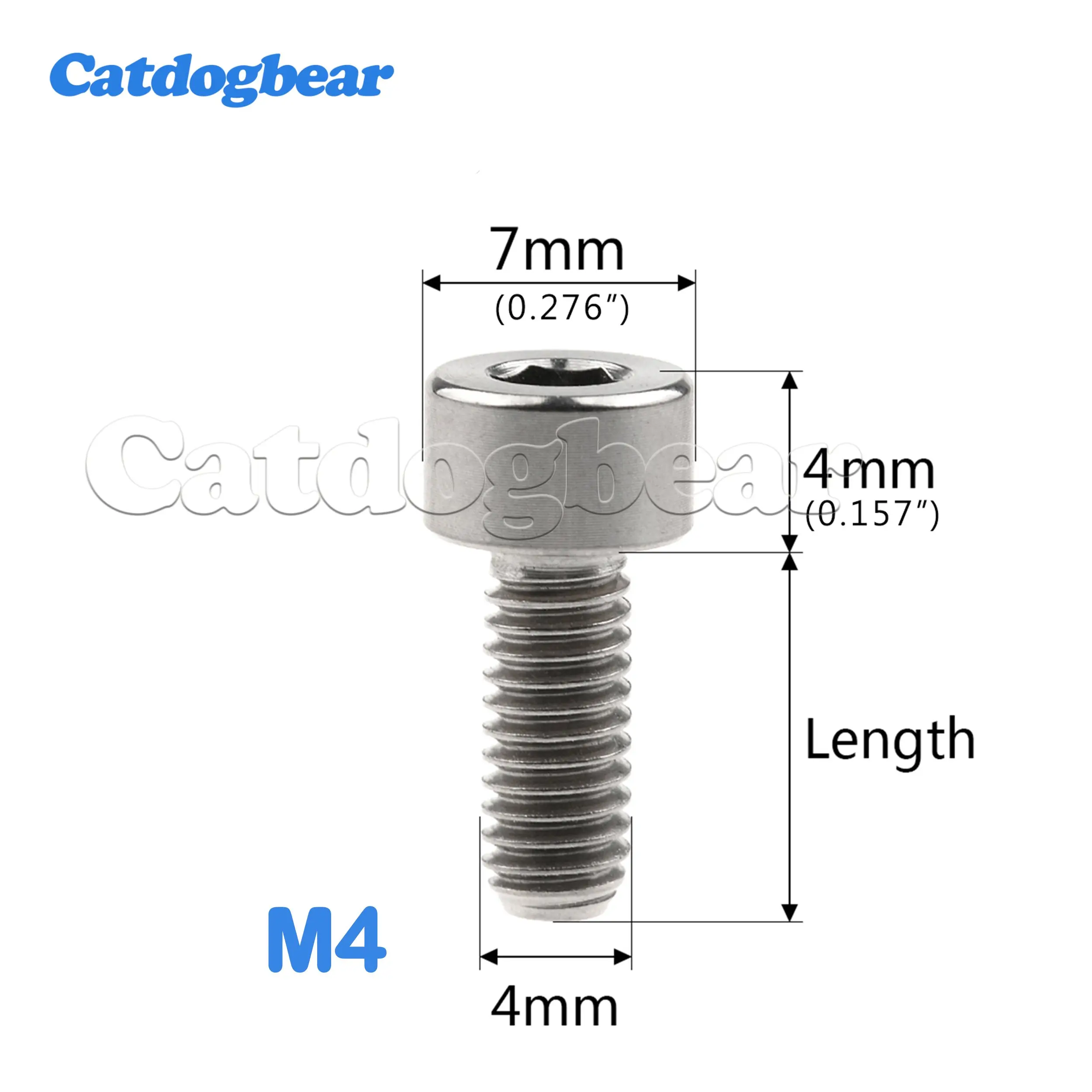 Catdogbear Bulloni in tanio Ti M3 M4X 6 8 10 12 15 18 Vi esagonali interne da 20 mm DIN912 per fissaggio bici Ti  13