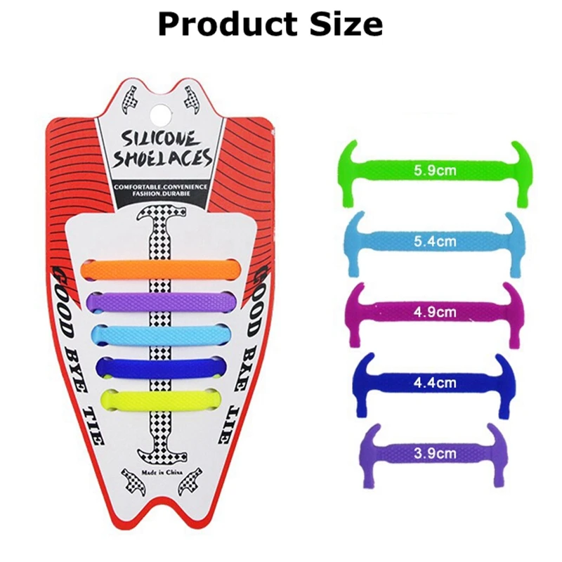 Children's Shoe Laces Without Ties Silicone Shoelaces Elastic Easy To Put On And Take Off Little Baby Lazy Lace 10 Pcs/1 Pair