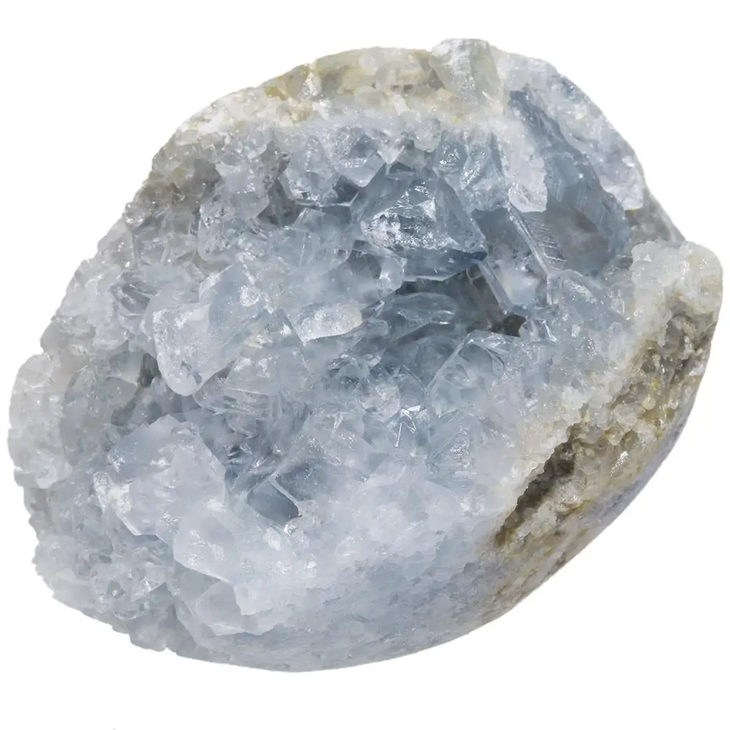 Natural Celestite Crystal Stone Cluster Reiki Healing Raw Mineral Specimen For Home Decoration Desktop Ornaments 75-150g