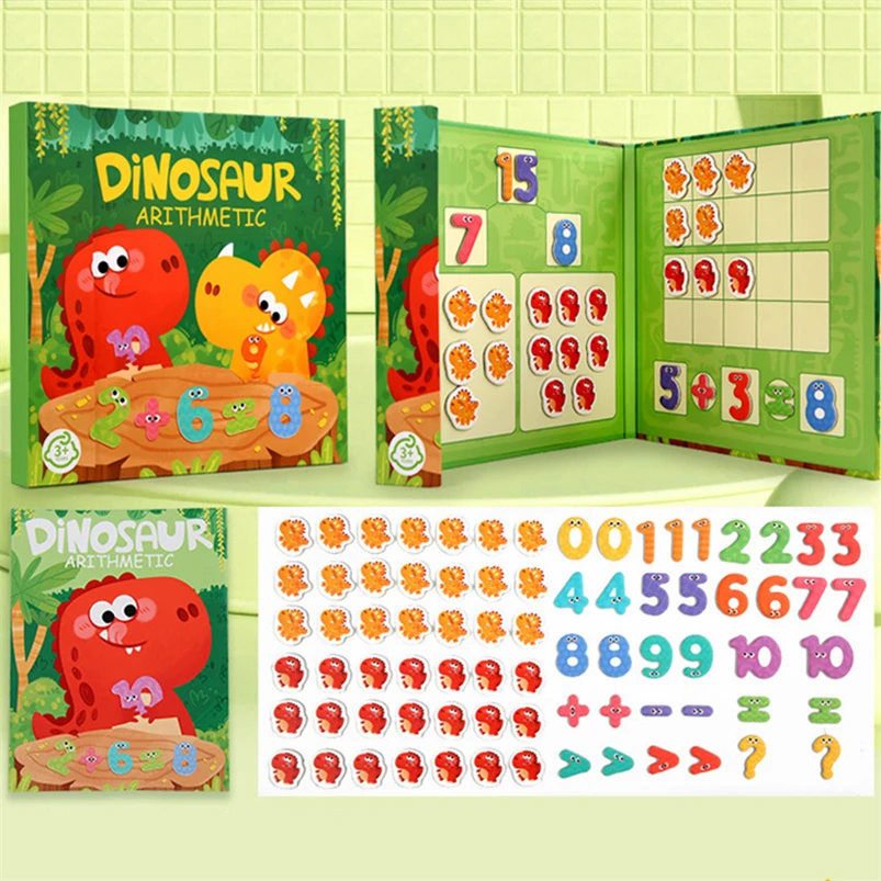 

Quiet Books Montessori Math Teaching Tool Dinosaur Busy Book Preschool Learning Educational Travel Toys For Children C64W
