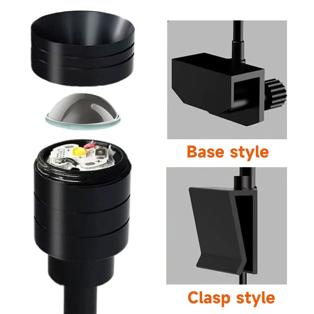 360° Rotating Fish Tank Clamp Light Aquarium Spot Light USB Landscaping Lighting  Waterproof Yellow White Light Clip-on Lamp