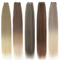 Tissage en lot synthétique lisse en Fiber de haute température, 32 pouces, 200g, ombré, blond, brun, gris, 27/613, reflets M618 2