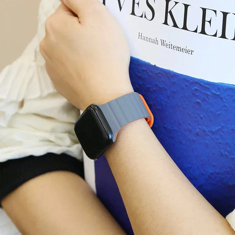 Magnetic Loop For Apple Watch Band 44mm Ultra 49mm 45mm 40mm 41mm 42mm Silicone sport Bracelet iWatch Serie 8 7 6 SE 5 4 3 Strap