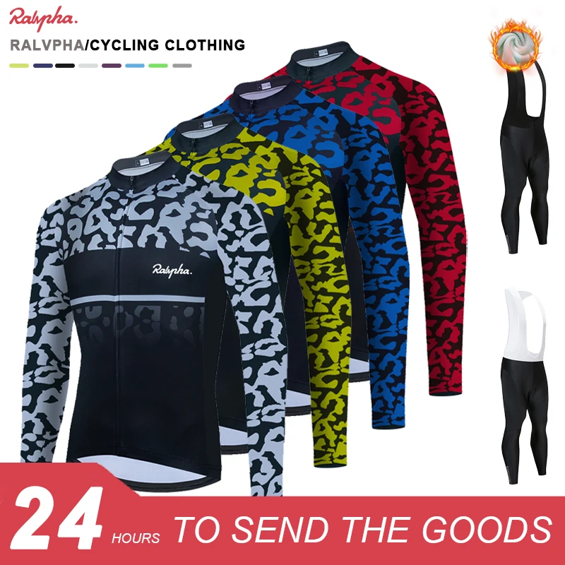 Raphaful2023MenWinterWarmFleeceCyclingSuitLongMTBBikeWear