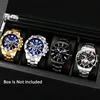 4pcs/1pcs fashionable men's quartz watch - stainless steel strap, round zinc alloy case, electronic sports 1