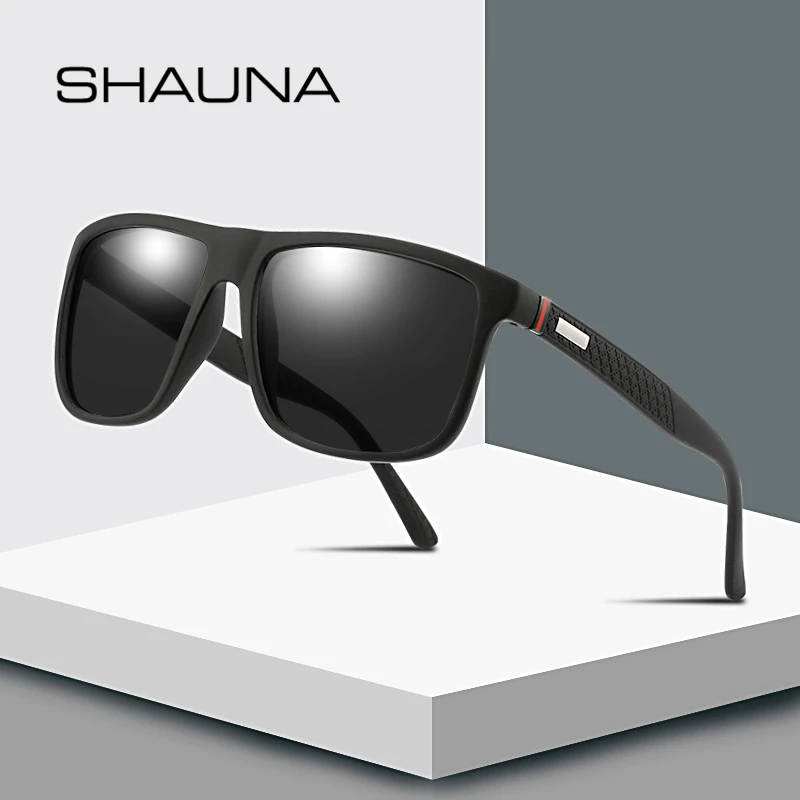 SHAUNA Retro Men Oversized Square Polarized Sunglasses Classic Film Coating Driving Fishing Sun Glasses Shade UV400 | Аксессуары для