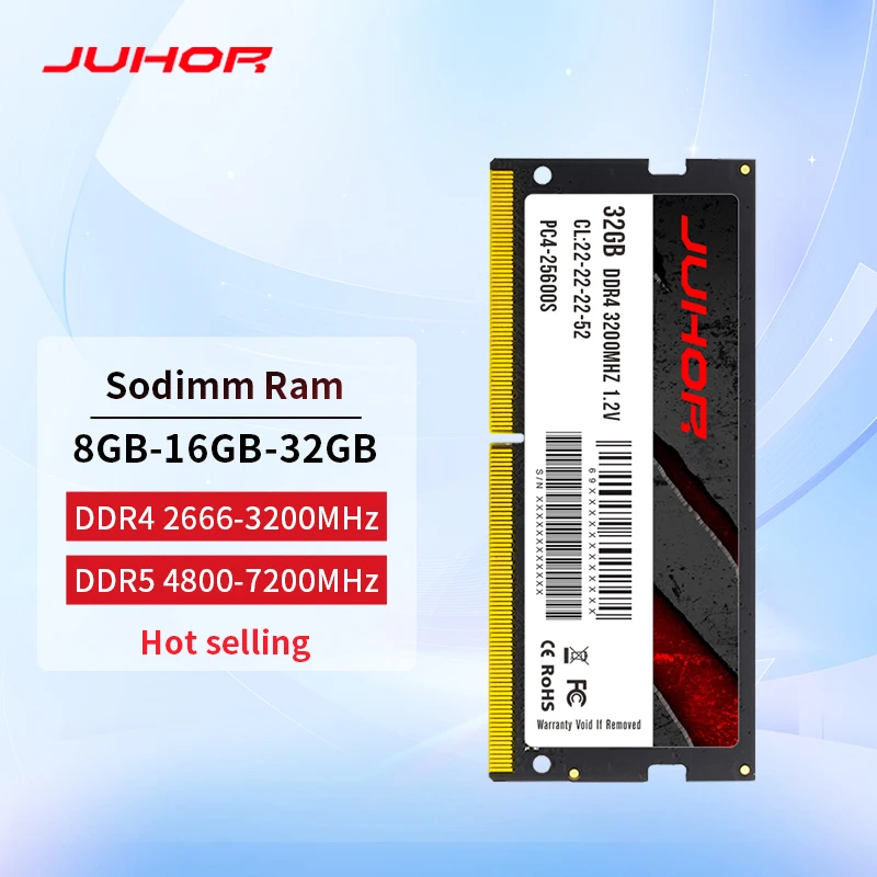 Laptop Ram 8GB 16GB 32GB DDR4 2666MHz 3200MHz DDR5 4800Hz 5600Hz 6400Hz 7200Hz