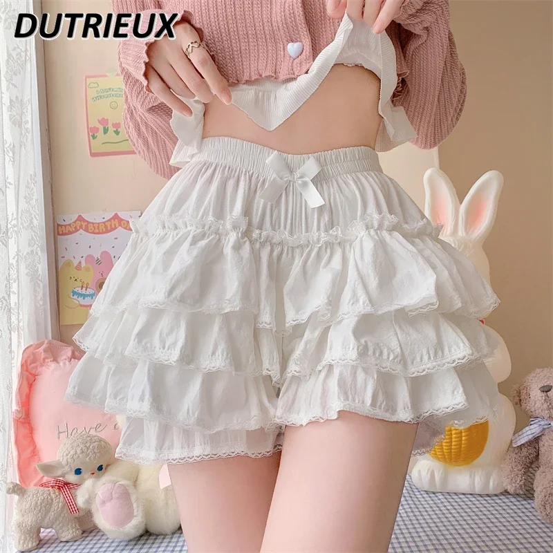 Lolita Four Seasons JK Pure Cotton Base Shorts Sweet Cute Girl Solid Color Loose-Fitting Versatile Elastic Waist Bloomers