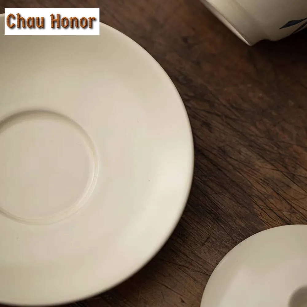 150ml  Hand-painted Butterfly Orchid Gaiwan Retro Grass Wood Gray Tea Tureen Tea Brewing Cover Bowl Tea Services Supplies Gift