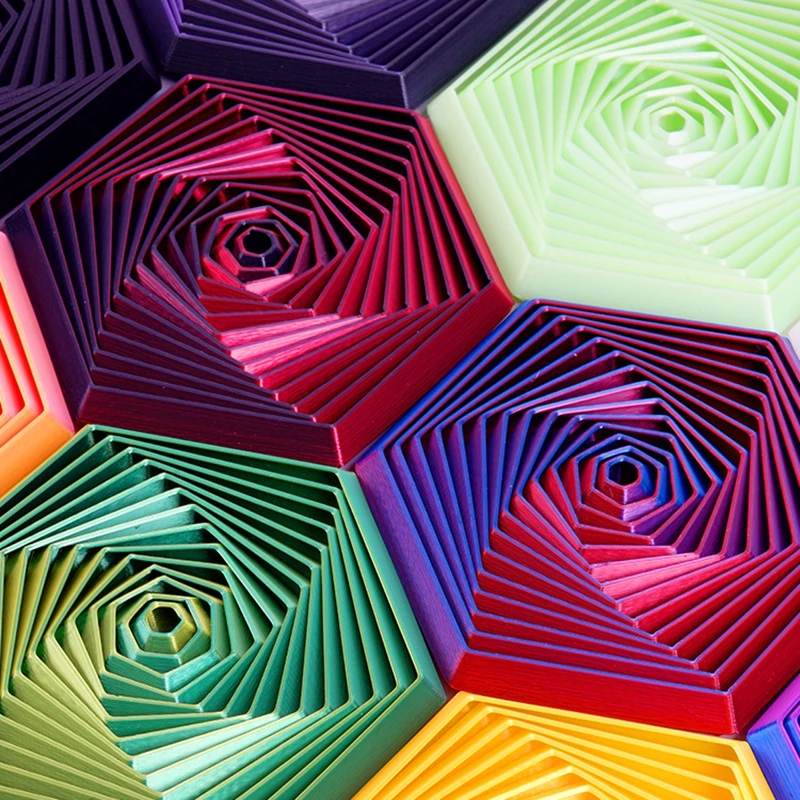 3D Printed Toy Hexagon Spiral Design
