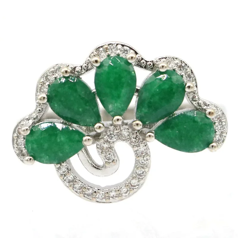 4G 925 Anelli In Argento Sterling Massiccio Rubino Di Sangue Smeraldo Iolite Tsavorite Granato Citrino Dorato Cz Per Molte Taglie Da Donna 5.5-12