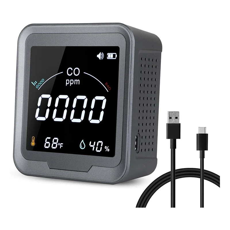 

3-In-1 Carbon Monoxide Detector Desktop/Wall CO Detector Alarm ABS CO Meter PTH-9D