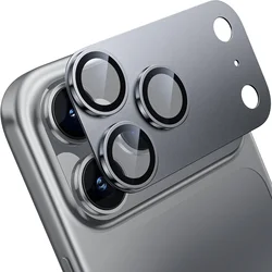 Premium Metal Glass Camera Lens Protector - Durable Lens Cover Accessories - iPhone 17 Pro (Gray)