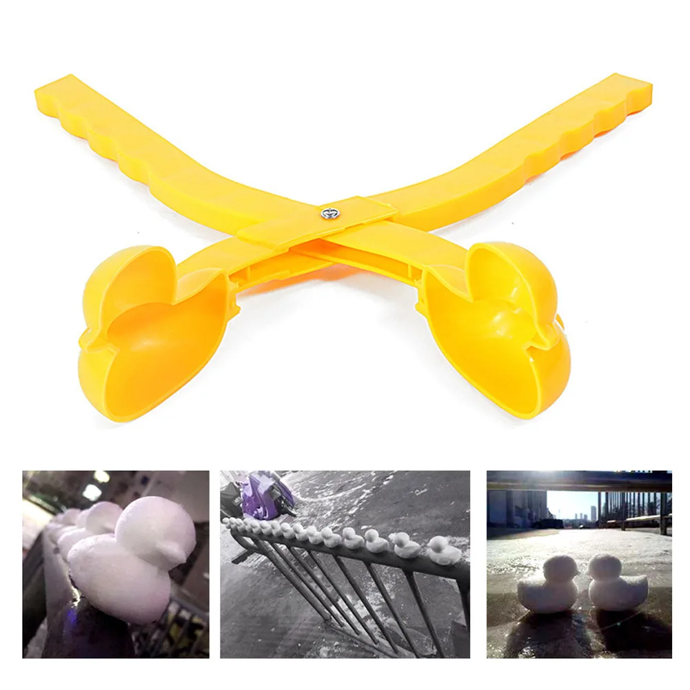 Cartoon Duck Snowballs Mold Shovel Plastic Snowball Shaped Clip with Handle Portable Multipurpose for Kids Outdoor Sports Toys