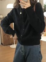 2026 Long Sleeve Vintage Y2k Tops Korean Knitted Cardigan Women's Autumn Winter Fashion O-Neck Versatile Slimming Basis Sweater - Image 4