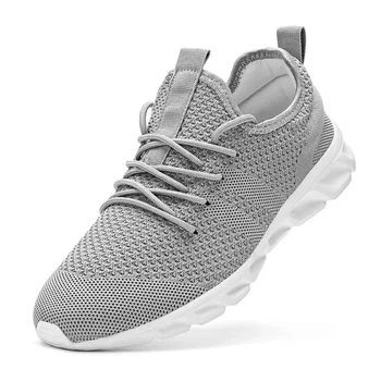 Scarpe da corsa da uomo antiscivolo Maglia da lavoro a maglia Scarpe traspiranti Scarpe da ginnastica da uomo Casual da jogging Scarpe sportive da uomo Zapatos Para Correr 1