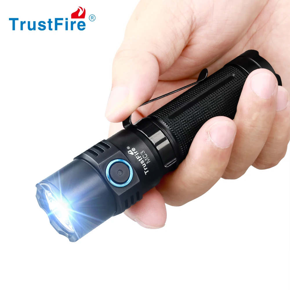 

Trustfire MC3 Rechargeable Lamp 2500 Lumens XHP50 LED Flashlights 21700 IPX8 with Magnetic USB Charging Powerful EDC Work Lights