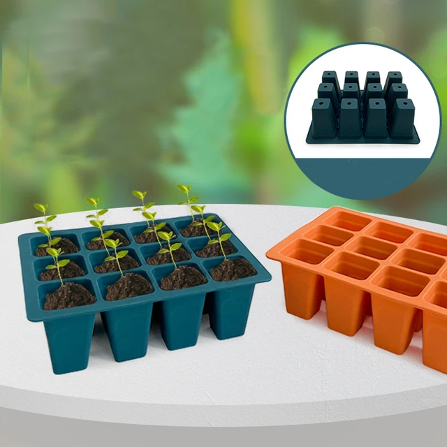 Reusable Seed Starting tray Germination Plant Nursery Seeding Starter Growing Trays Silicone Seed Starting Trays 4