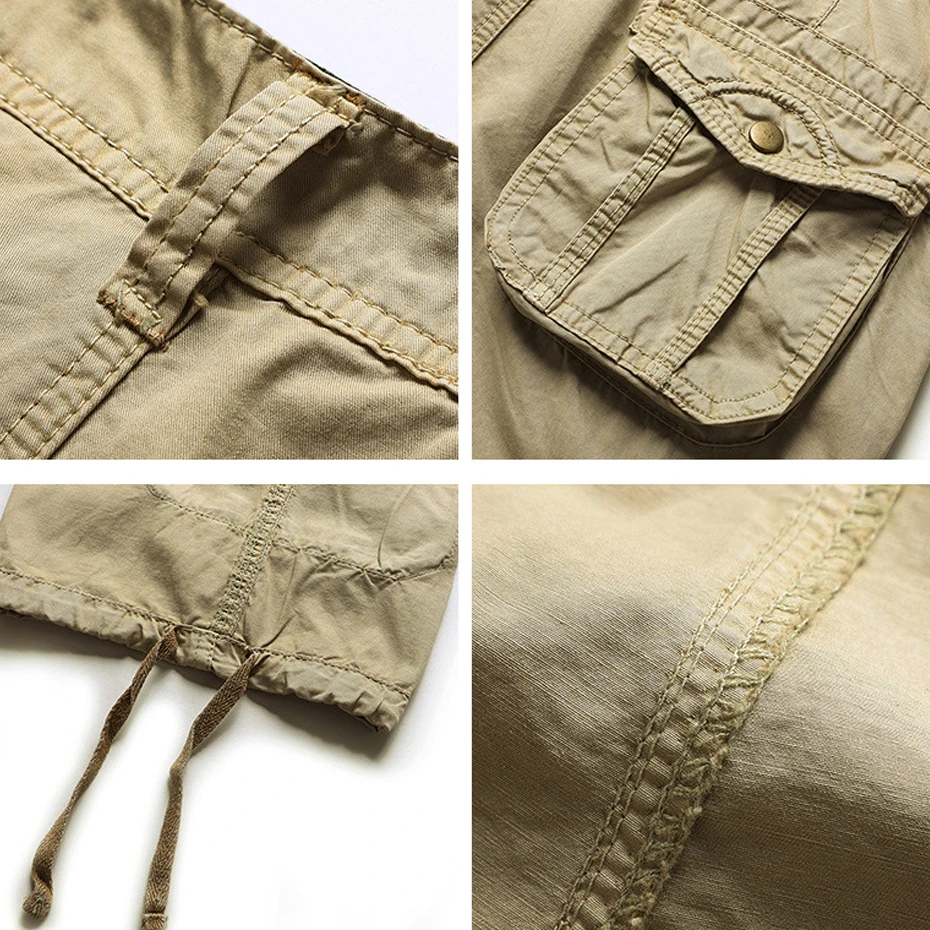 Cargo Shorts Men Military Tactical Shorts Fashion Casual Solid Color Cotton Shorts Male Short Pants Summer Bottom