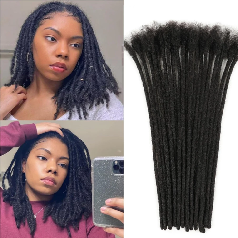 100% Human Hair Dreadlocks Extensions Brazilian Real Human Hair locks Extensions Handmade Dreadlocks for Women/Men 8-30 Inch