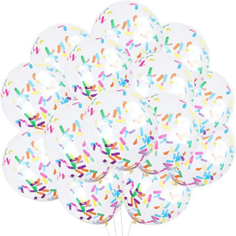 10 Stück/Packung 12 Zoll Chrysanthemen-Schaumstoff-Pailletten-Latexballons, Eiscreme-Konfetti Partydekoration – Detail 4