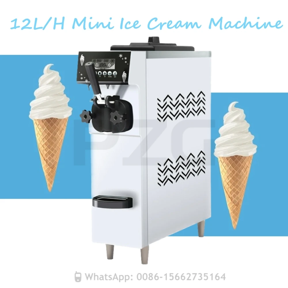 

12L/H Table Top Mini Softy Italian Chinese Soft Serve Ice Cream Machine Maker Home Use Homemade Small Icecream Making Machine