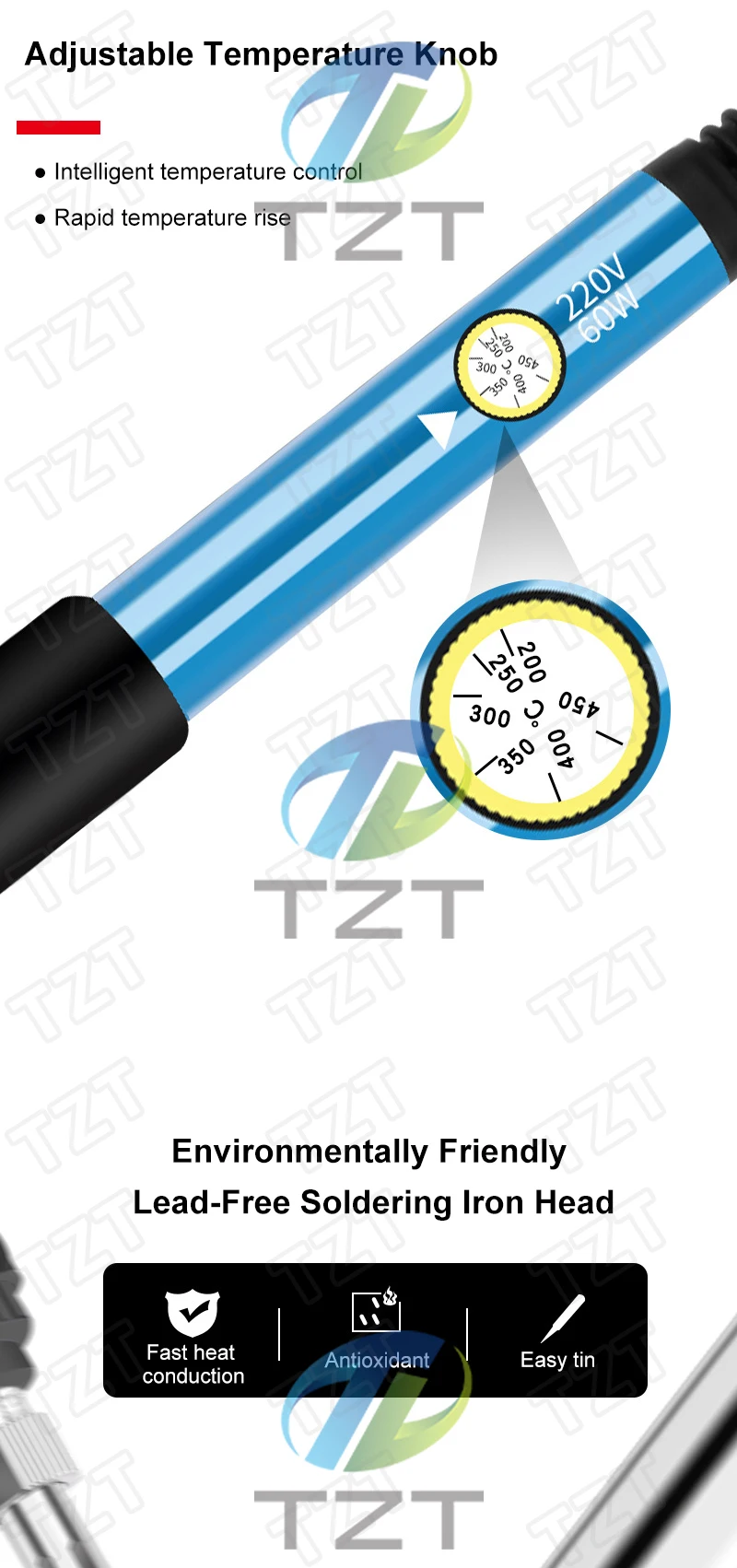 Neue Einstellbare Temperatur Elektrische Lötkolben 220V 60W Schweißen Solder Rework Station Wärme Bleistift Tipps Reparatur Werkzeug – Detail 3