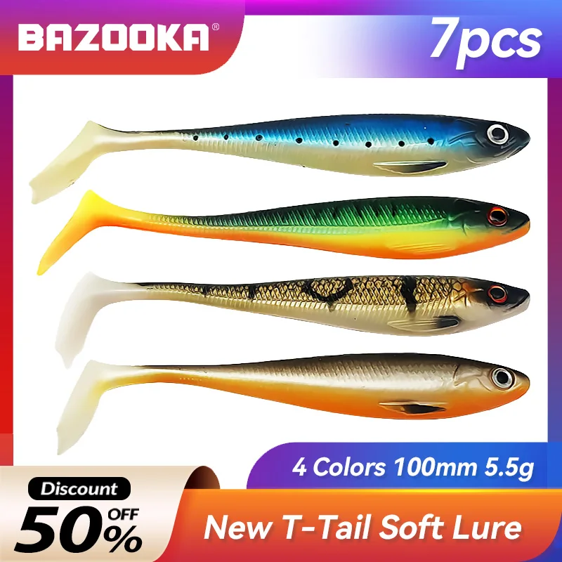 Bazooka Soft Baits Fishing Lure Shad Shiner Swimbait Silicone Wobblers Carp  Worm Pesca Bass Pike Jighead Winter Tackle Warm