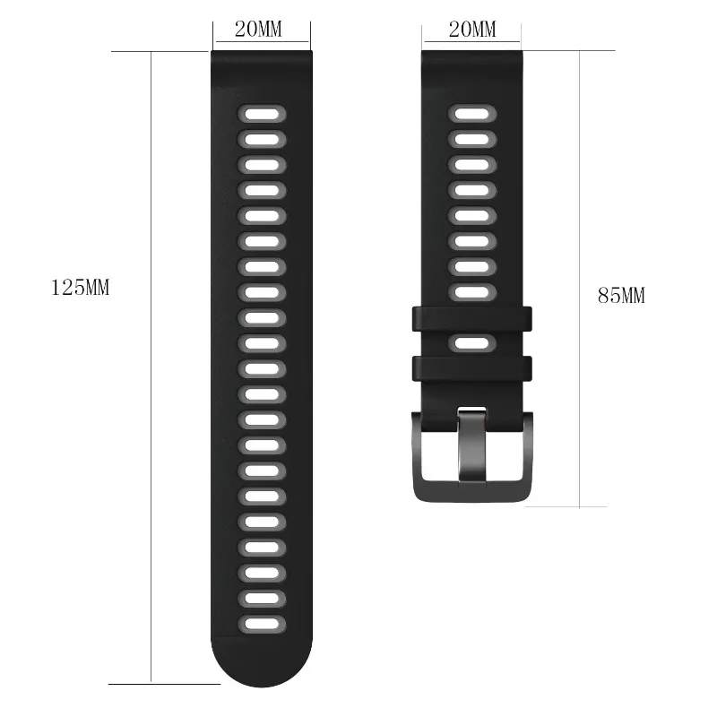Two-Tone Silicone Sport Watch Strap with Quick-Release - Breathable Replacement Wristband