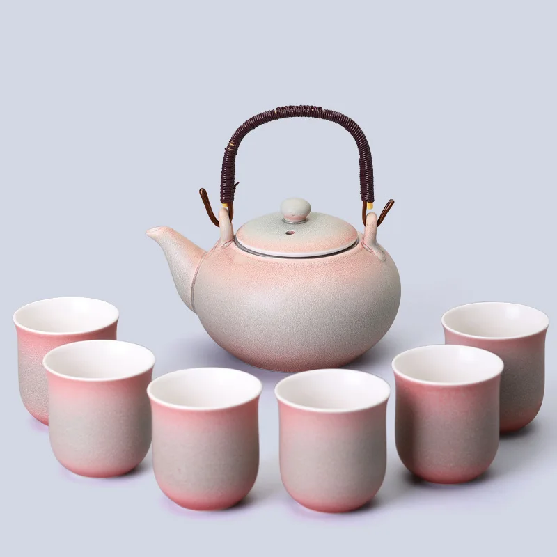 Japanese Ceramic Tea Set With Handles Large Capacity Teapot - Temu