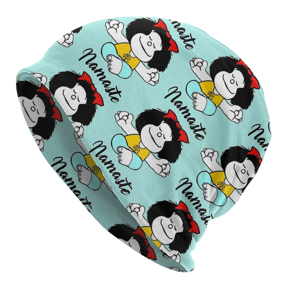 

Namaste Mafalda Miguelito Comic Hat Pullover Children Thin Warm Beanie Male Polyester Caps