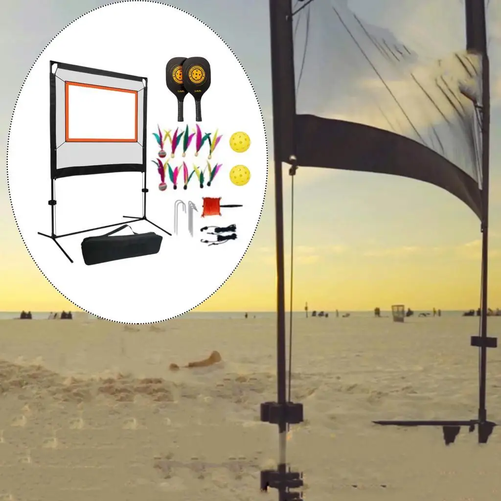 Badminton Net Set with Stand with Rackets for Beginners Backyard Practice