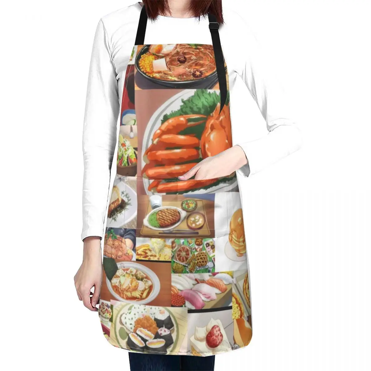 

Anime Food Collage Apron apron men Kids Apron Smock for hairdressing cleaning aprons