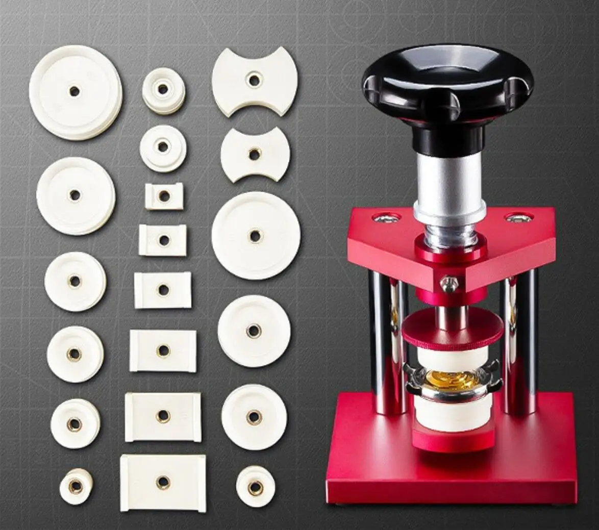 Presse à Verre De Montre Professionnelle - 20 Matrices Incluses, Acier Inox + Aluminium, Pour Réparation Montre - 2