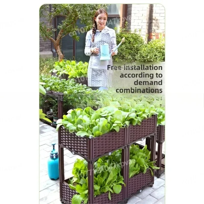 Fioriera in Plastica Extra Large per Giardino e Balcone, Vaso per Piante e Fiori da Esterno - immagine 6