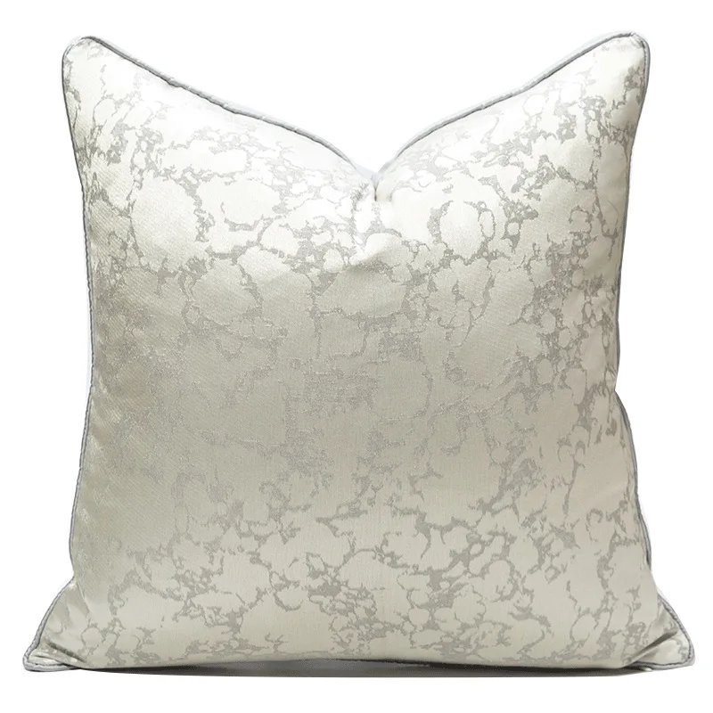 

Silver Marbling Pillow Case Patio Decorative Cushion Classical Luxury Satin Jacquard Coussin Art Room Sofa Chair Bedding Cojines