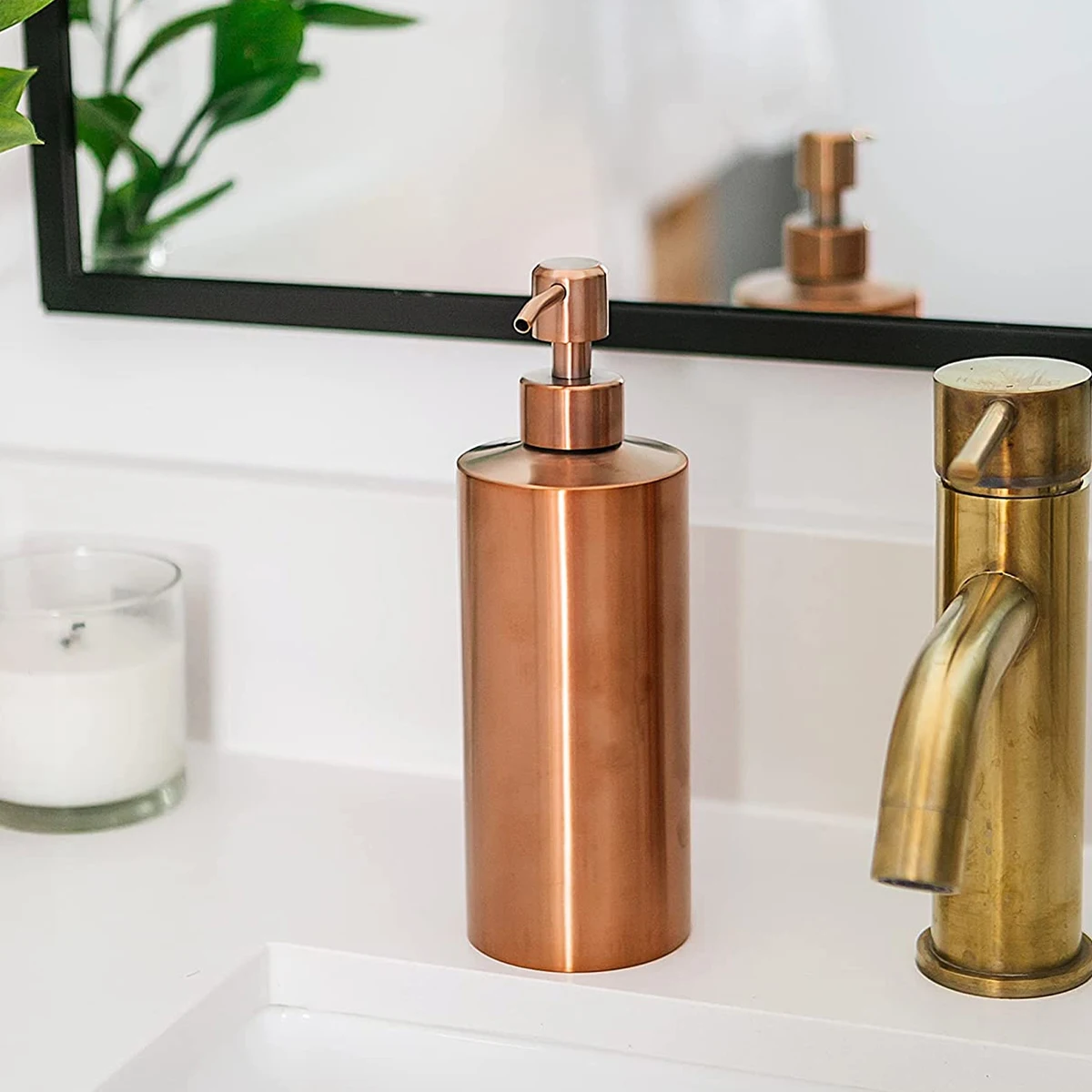 Description Picture 5 of itemLeeseph Hand Soap Dispenser Stainless Steel Metal Pump Hand Lotion Bottle Dispensers for Bathroom, Bedroom and Kitchen