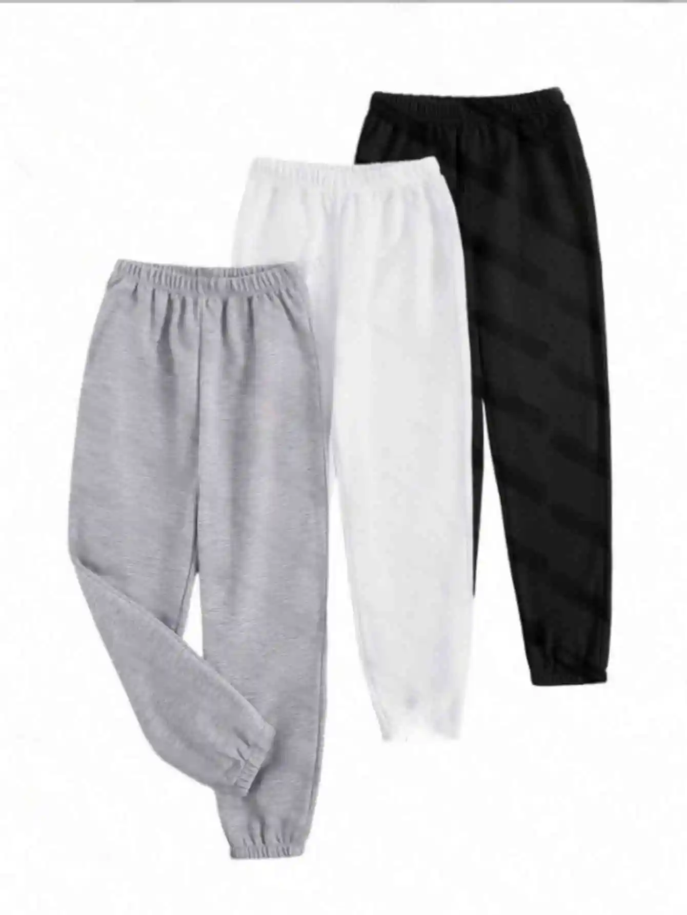 California-style classic sweatpants comfortable and casual three-pair gray/white/black