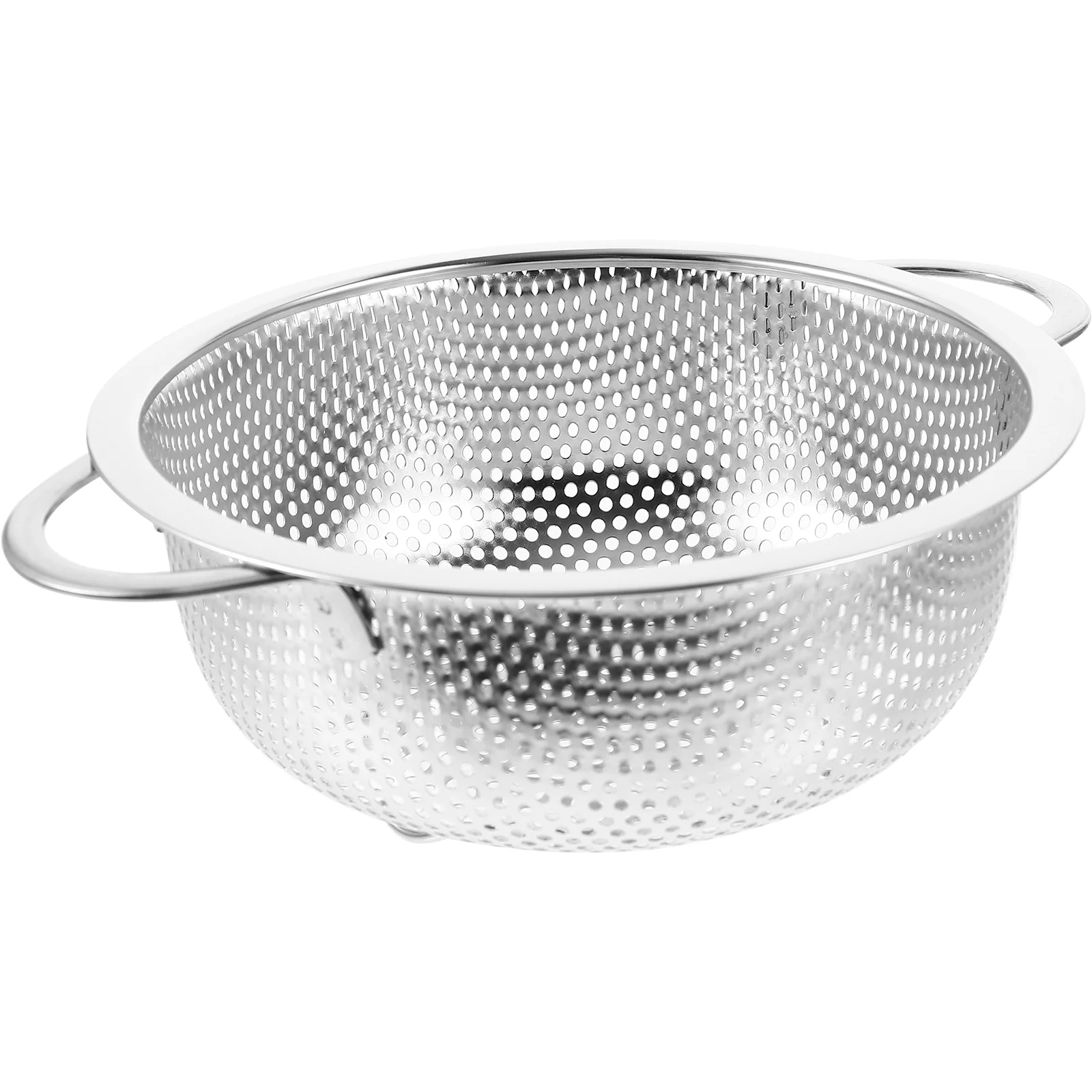 

Stainless Steel Colander Strainer Basket- Perforated Rice Sieve Basket for Pasta Vegetables Fruit Draining Rinsing Washing (