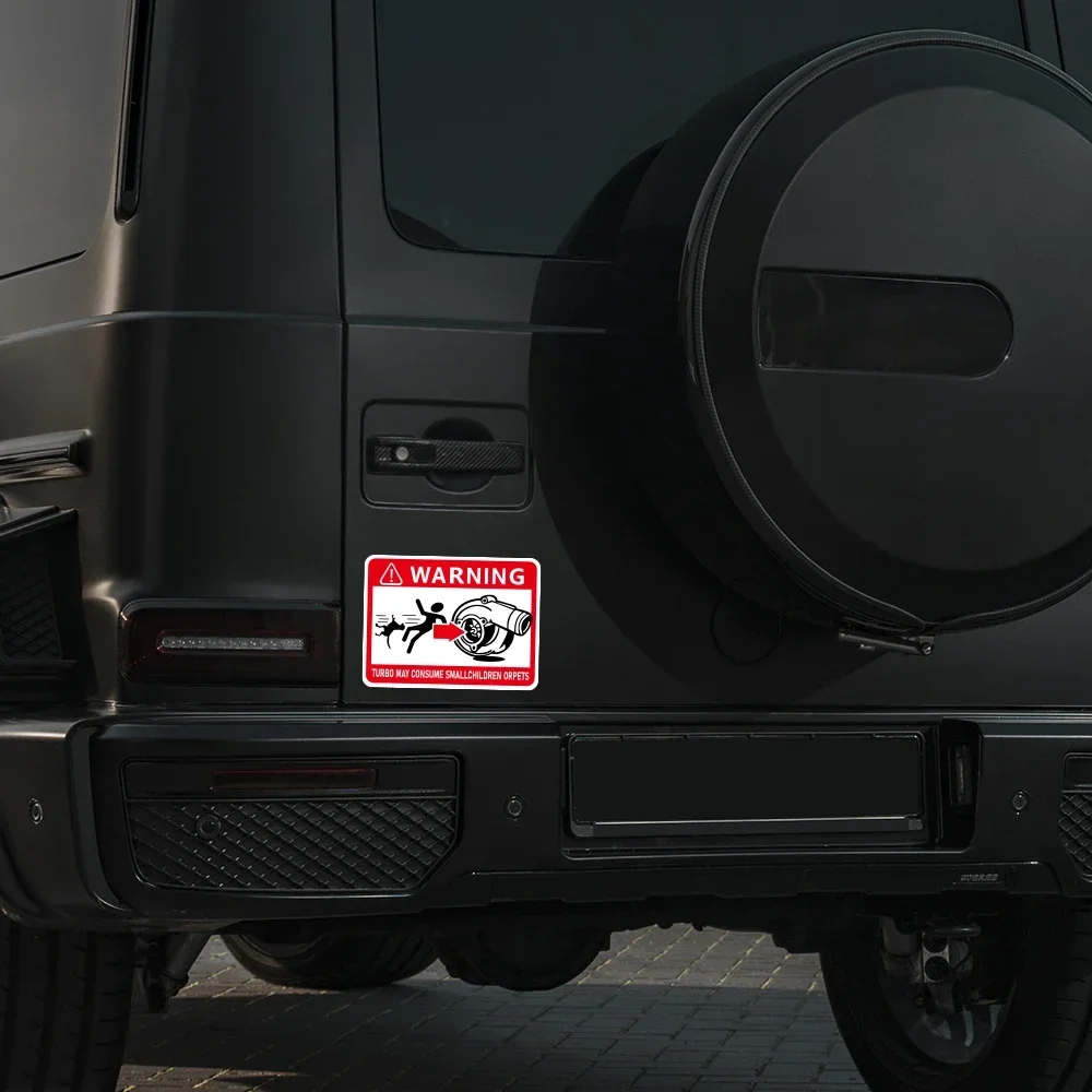 Turbo Warning Funny Car Sticker - Creative Auto Decor Vinyl Decal