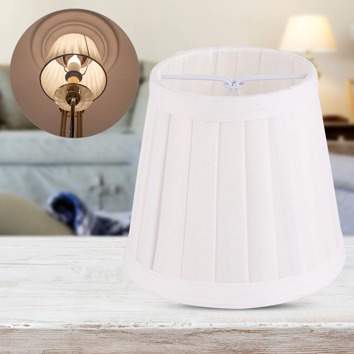 Pleated Lamp Shades European Style Cloth Lampshades Wall Lamp Cover Replacement Candlestick Cover for Table Lamp Floor Light