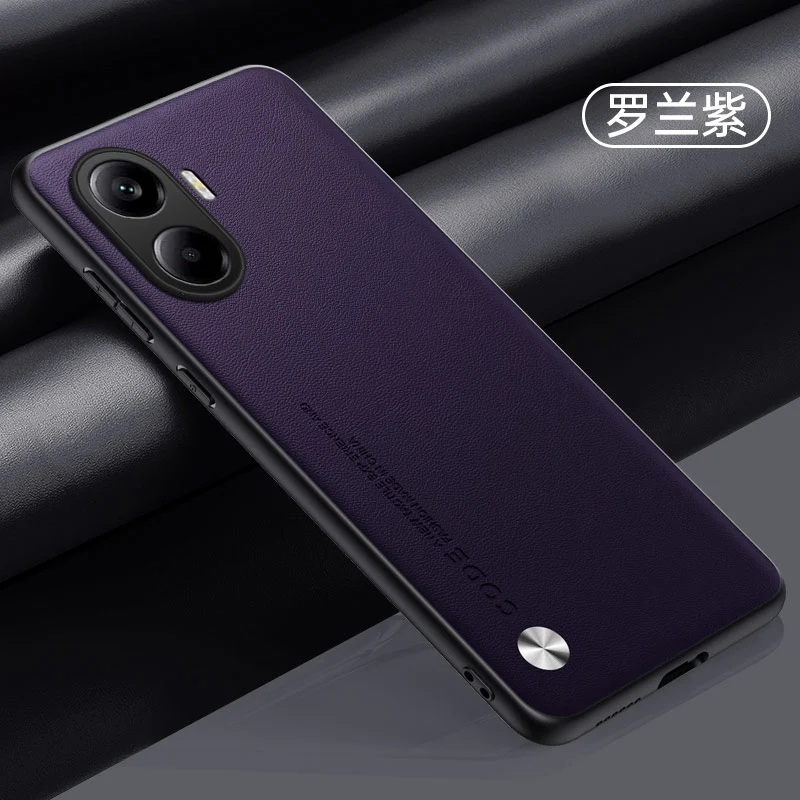 Carbon Fiber PU Leather Phone Cover - Matte Anti-Shock Plain Case