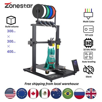 ZONESTAR 2023 New 4 Extruders 4-IN-1-OUT Mixing Multi Color Large Size High Precision Resolution 3D Printer DIY Kit Z8PM4Pro-MK2 1