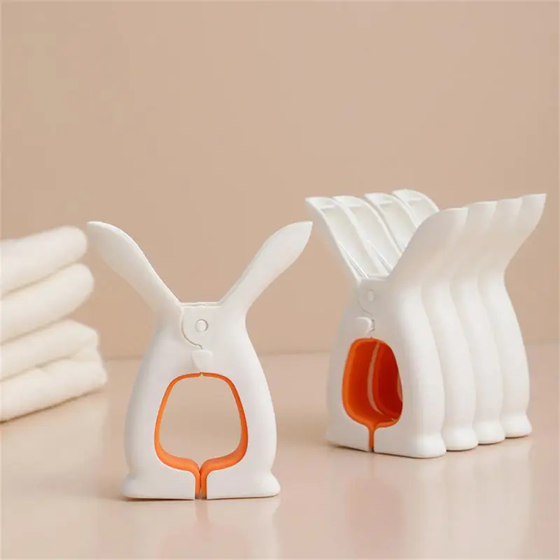 

New Beach Towel Clip Multifunctional Windproof Clothes Peg Plastic Hanger Cute Rabbit Ear Quilt Drying Holder Home Clothes Clip