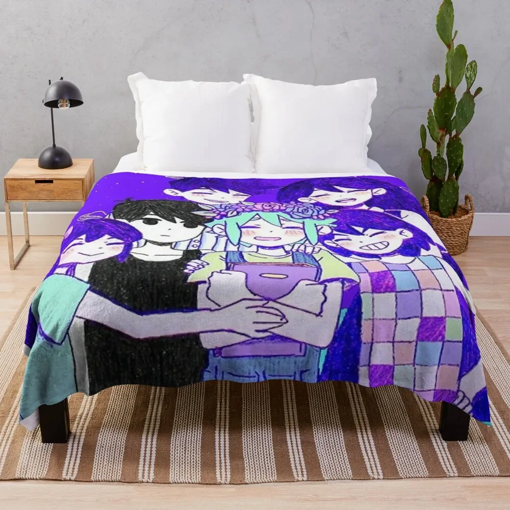

Omori Character II Throw Blanket bed plaid funny gift Cute Bed Blankets
