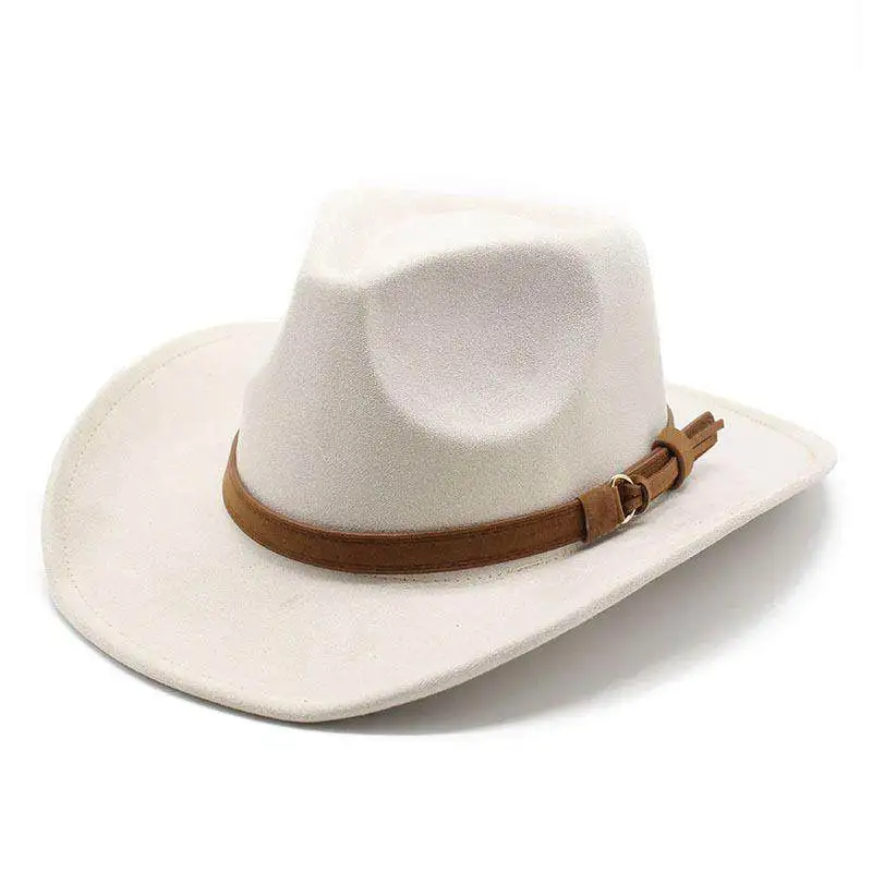 Neue Stil Western Anime Peripherie Cowboy Hut Cosplay Kostüm Zubehör Mode Fleece Männer Frauen Paar Hut Wolle Western Hot Hut – Detail 7