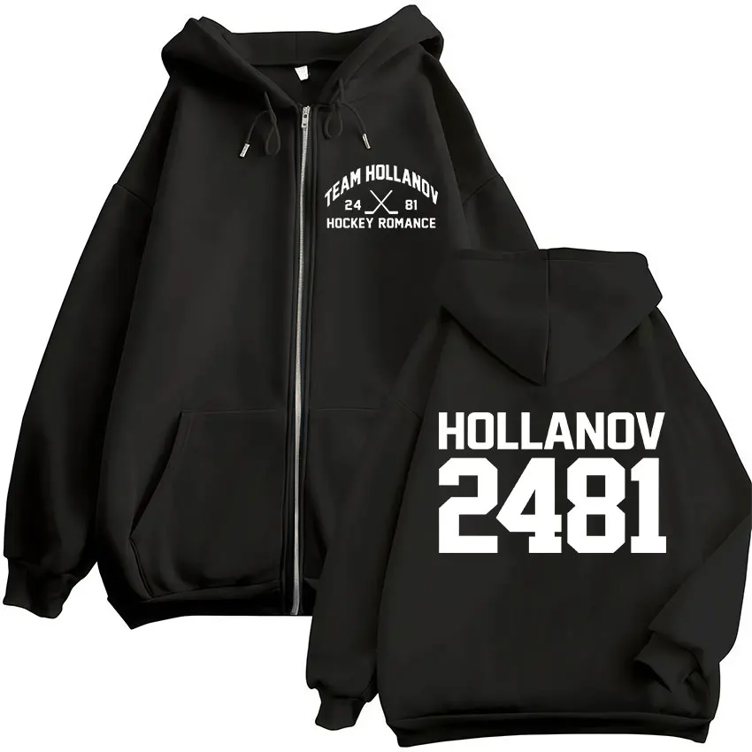 Beheizte Rivalry Shane Hollander ‌ Ilya Rozanov Hollanov 24 81 Zipper Hoodies Männer Frauen Zip Up Sweatshirts Lange Ärmel Jacken