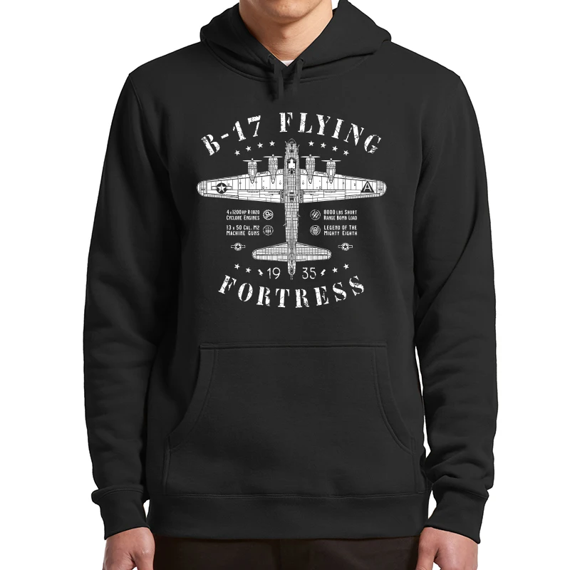 

Boeing B-17 Flying Fortress Hoodies B17 Aviation Vintage Casual Men's Pullover Soft Fleece Sweatshirts